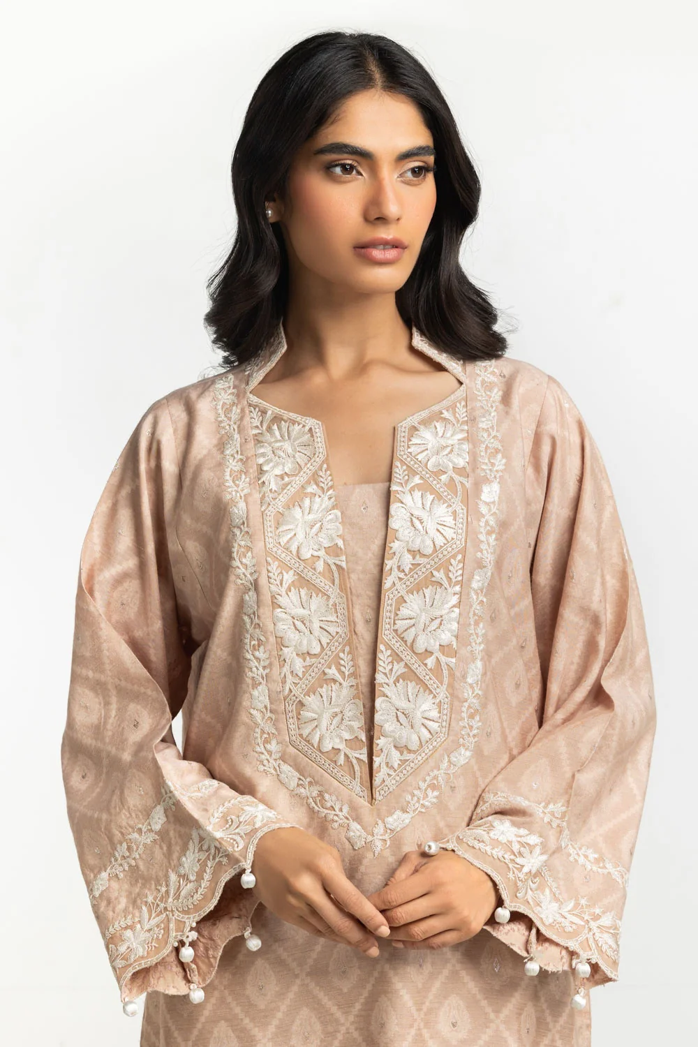 Lurex Jacquard Embroidered Shirt And Trouser - Image 3