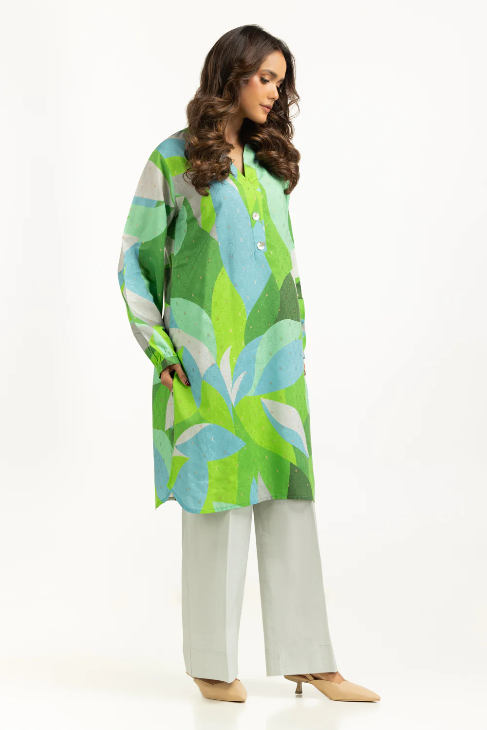 Lurex Jacquard Printed Co-Ord Set - Image 4