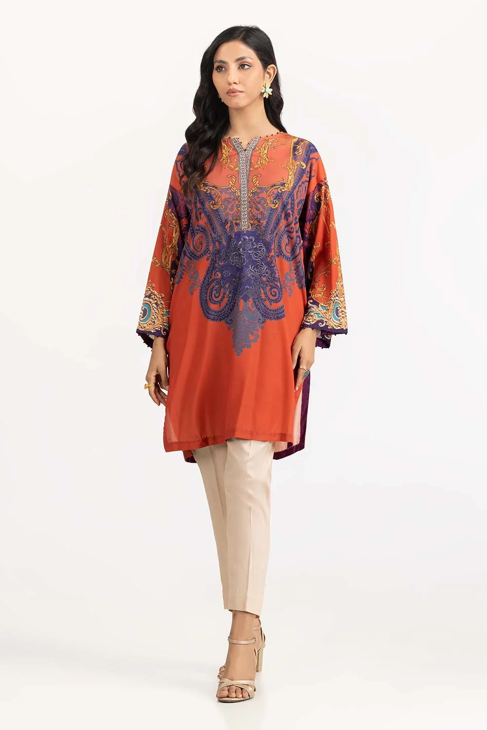 Luxury Pret Digital Printed Embelished Shirt - Image 2