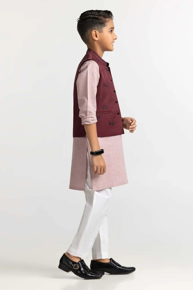 Maroon Embroidered Waist Coat KWC-PD23-009 - Image 3