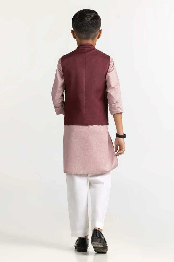 Maroon Embroidered Waist Coat KWC-PD23-009 - Image 5
