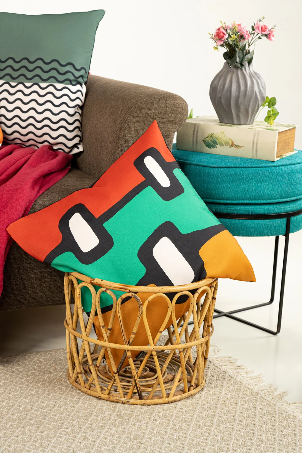 Multi Abstract Digital Printed Cushion Cover - Image 4