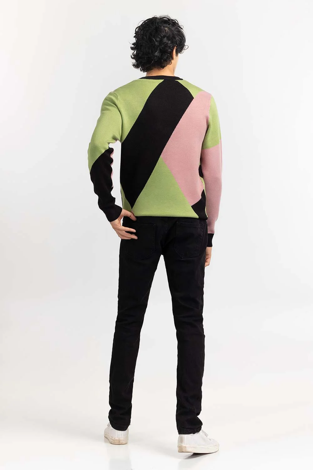 Multi Color Block Crew Neck Sweater - Image 6