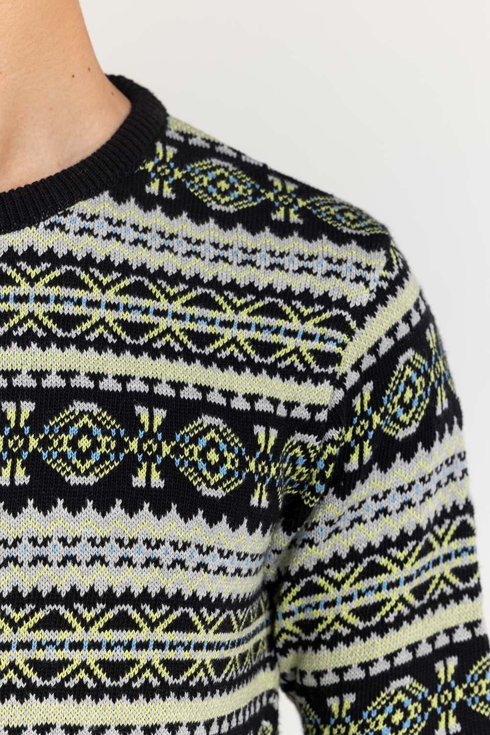 Multi Color Navajo Crew Neck Sweater