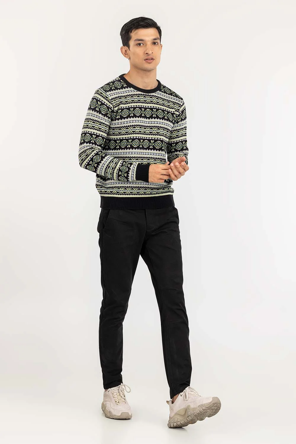 Multi Color Navajo Crew Neck Sweater - Image 4