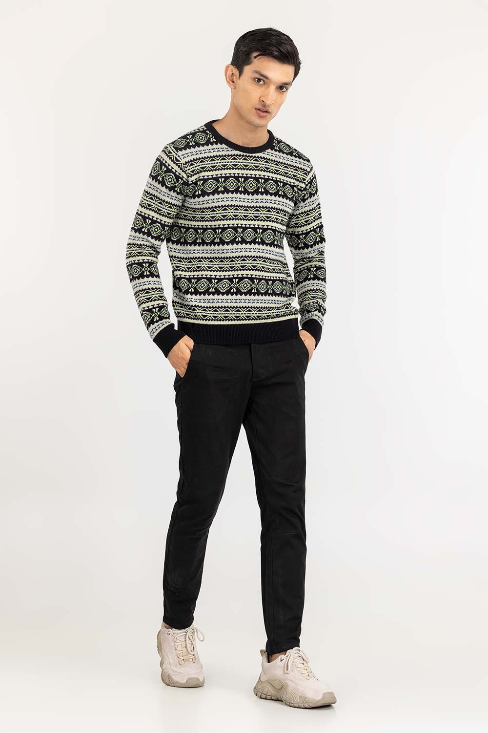 Multi Color Navajo Crew Neck Sweater - Image 5