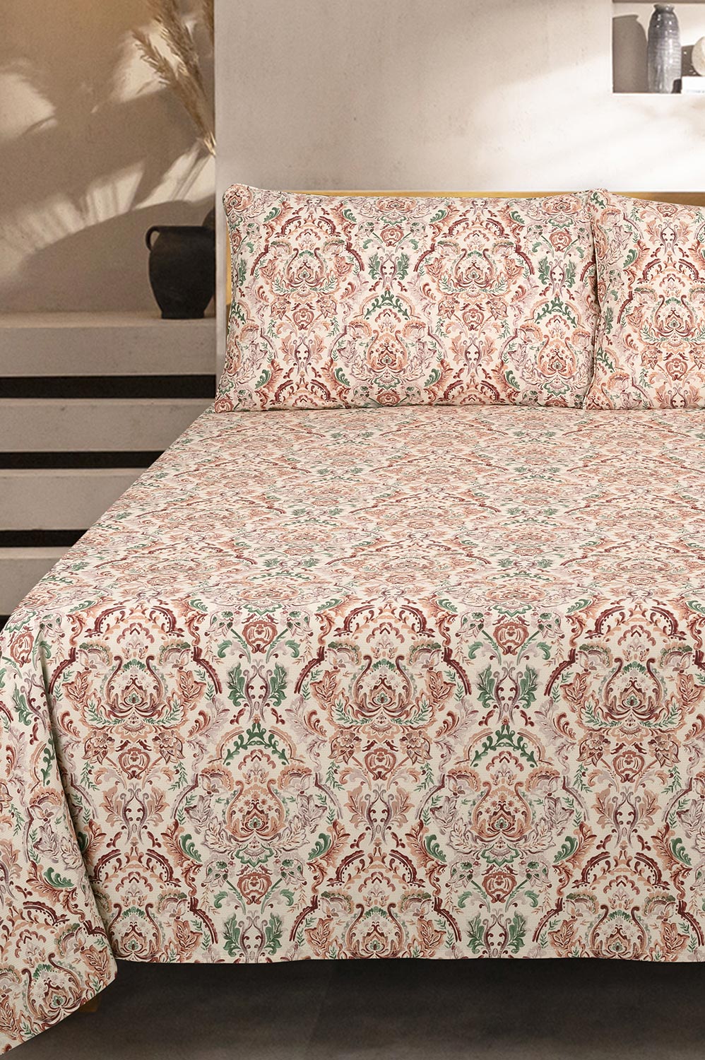 Multi Damask Everyday Classic Bed Sheet Set - Image 5