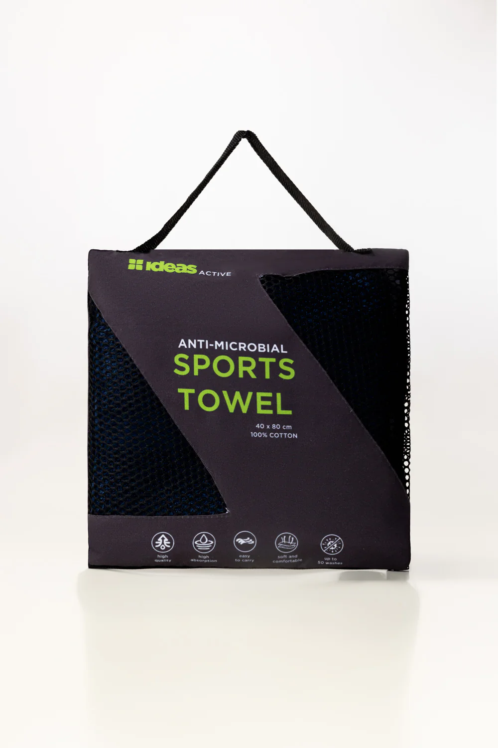 Navy Blue Anti Microbial Sports Towel - Image 4