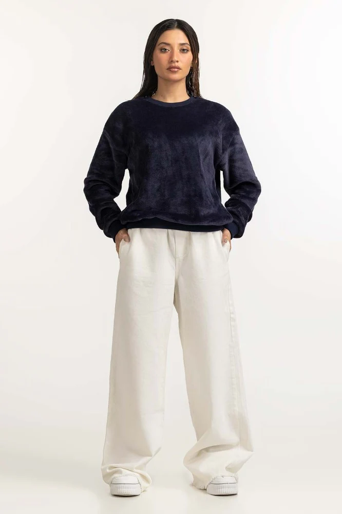 Navy Blue Basic Sweatshirt - Image 2