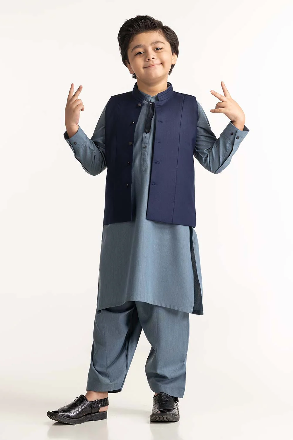 Navy Blue Styling Waist Coat KWC-PD24-003 - Image 3