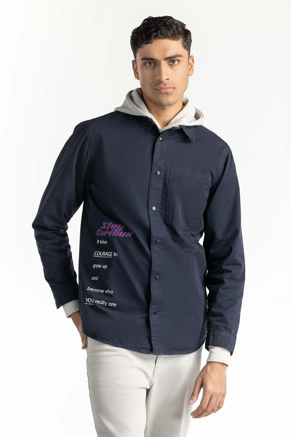 Navy Non-Denim Overshirt - Image 2