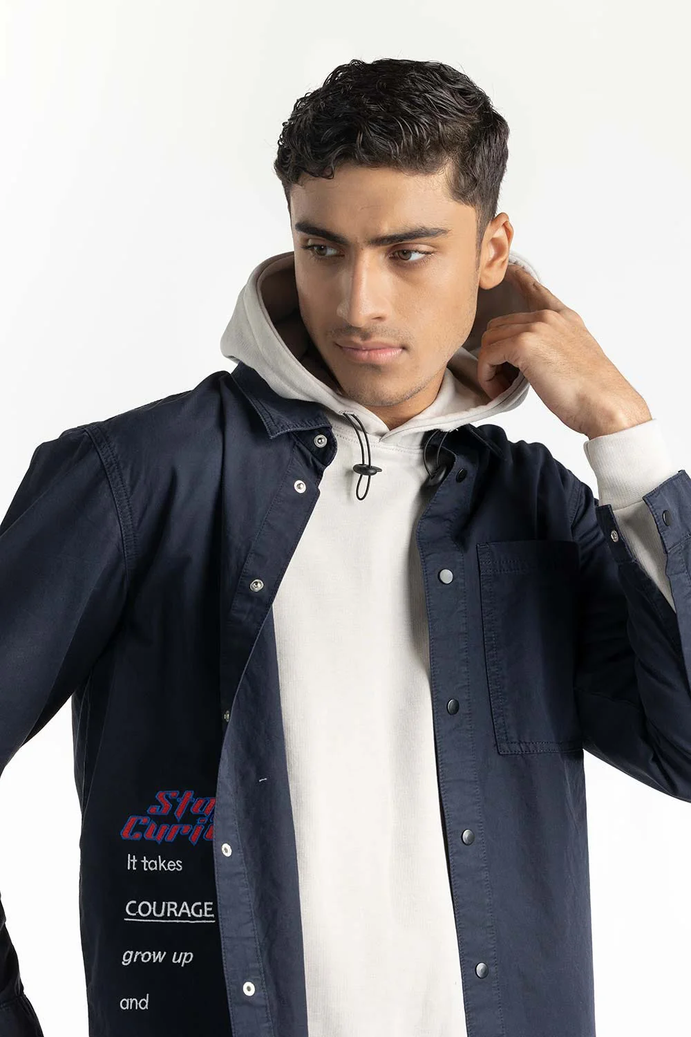Navy Non-Denim Overshirt - Image 3
