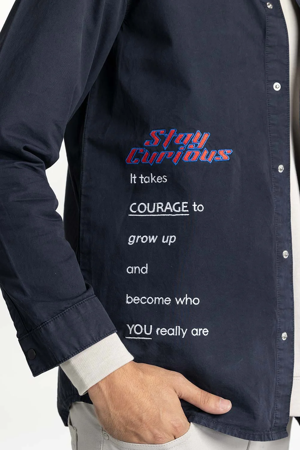 Navy Non-Denim Overshirt - Image 4
