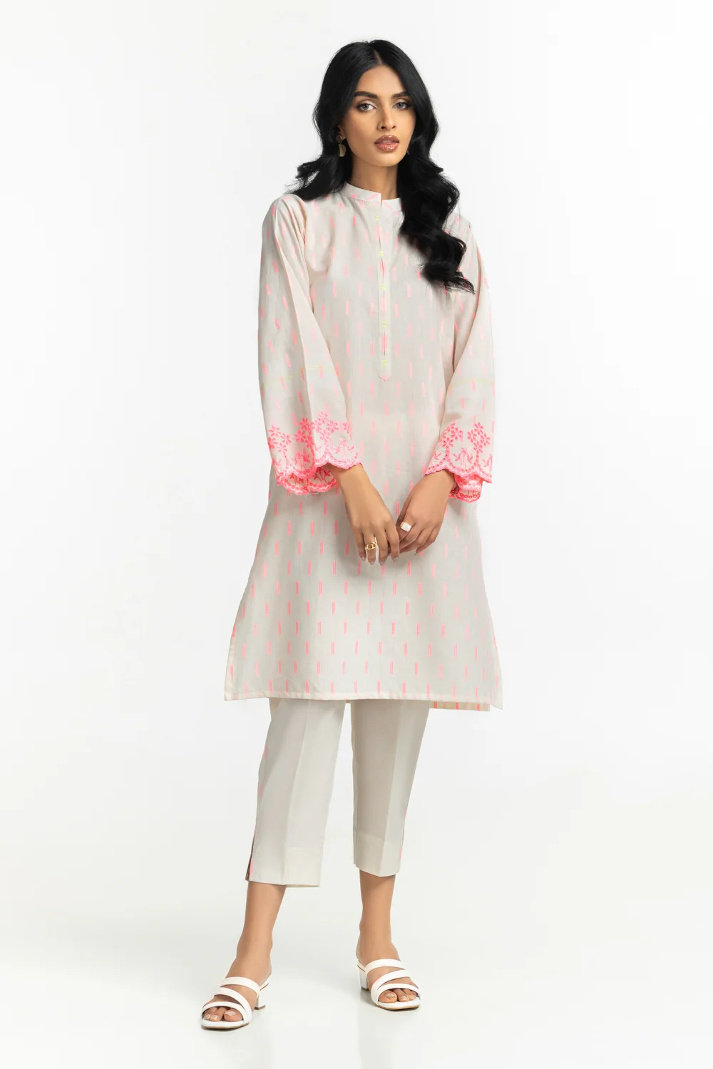 Neon Jacquard Embroidered Shirt And Trouser - Image 3