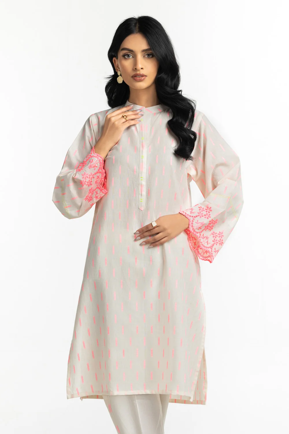 Neon Jacquard Embroidered Shirt And Trouser - Image 4