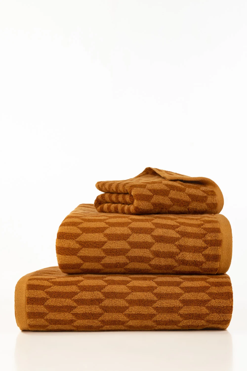 Oak Buff Jacquard Yarn Dyed Towel - Image 3