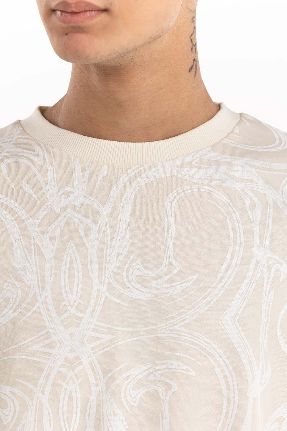 Off White All Over Printed Sweatshirt - Image 4
