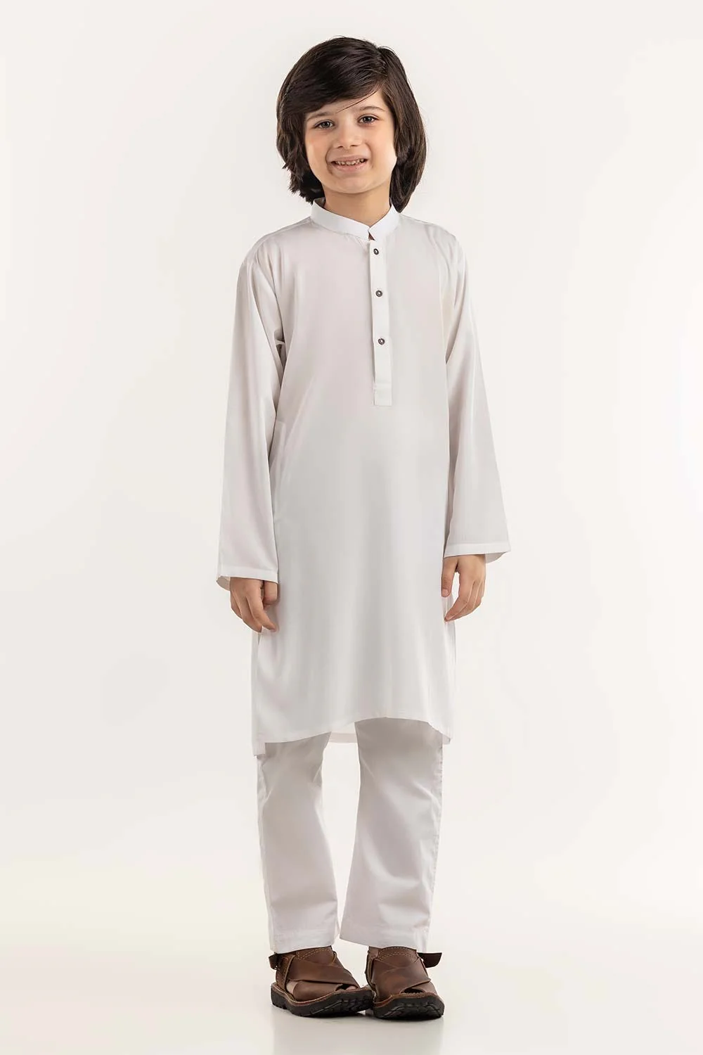 Off White Basic Embroidered Kurta KR-KPLN22-056