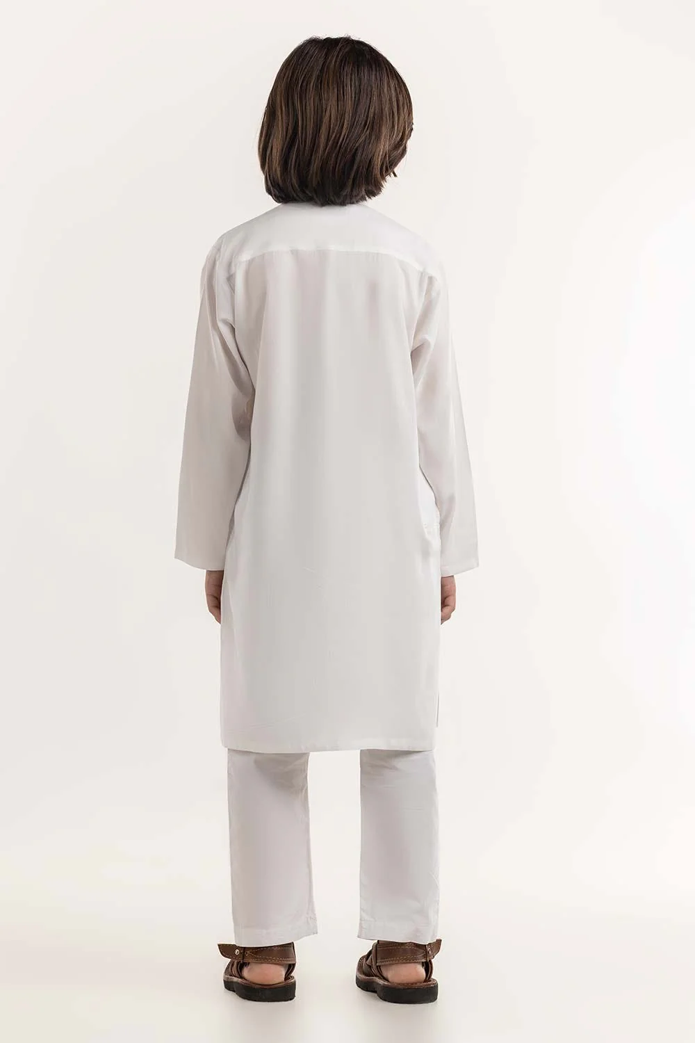 Off White Basic Embroidered Kurta KR-KPLN22-056 - Image 4