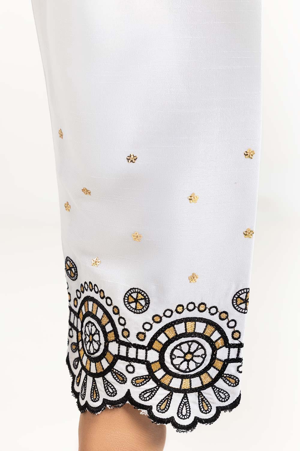 Off-White Rawsilk Embroidered Trousers - Image 3