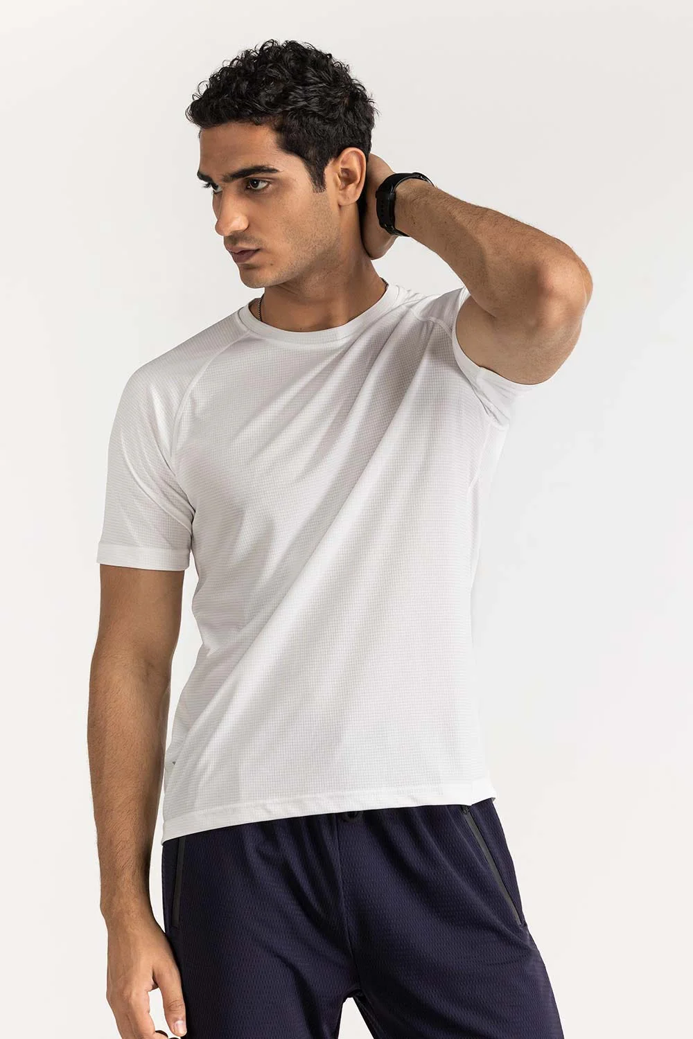 Off White Textured Tee - Image 3
