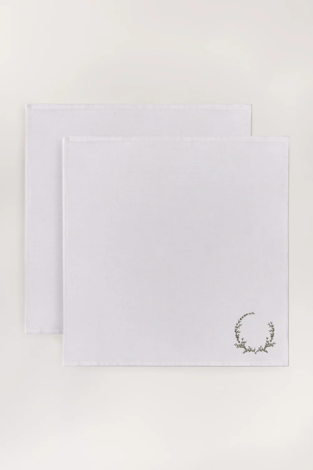 Olive 2 Pcs Embroidered Napkin Set - Image 2