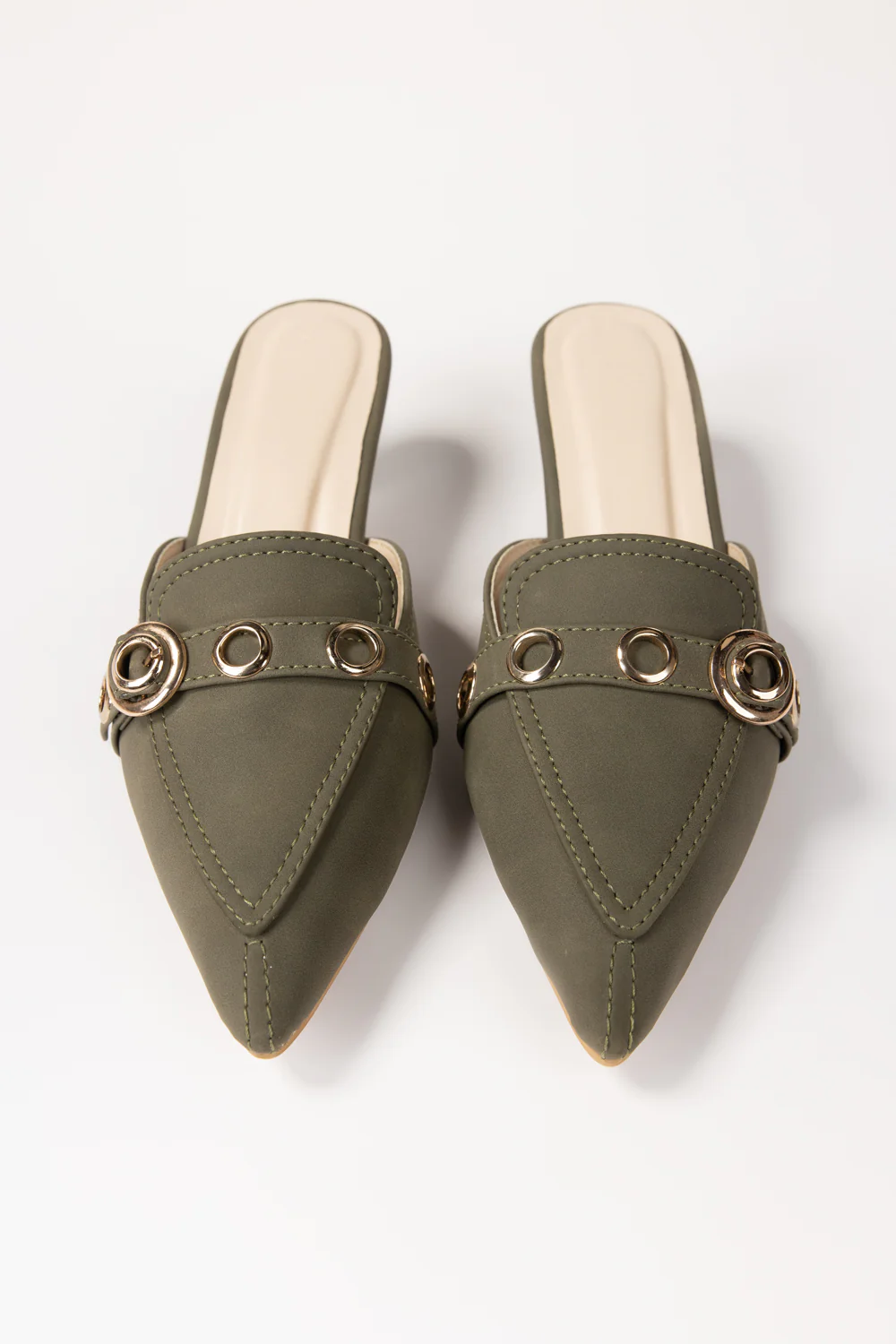 Olive Green Mules - Image 4