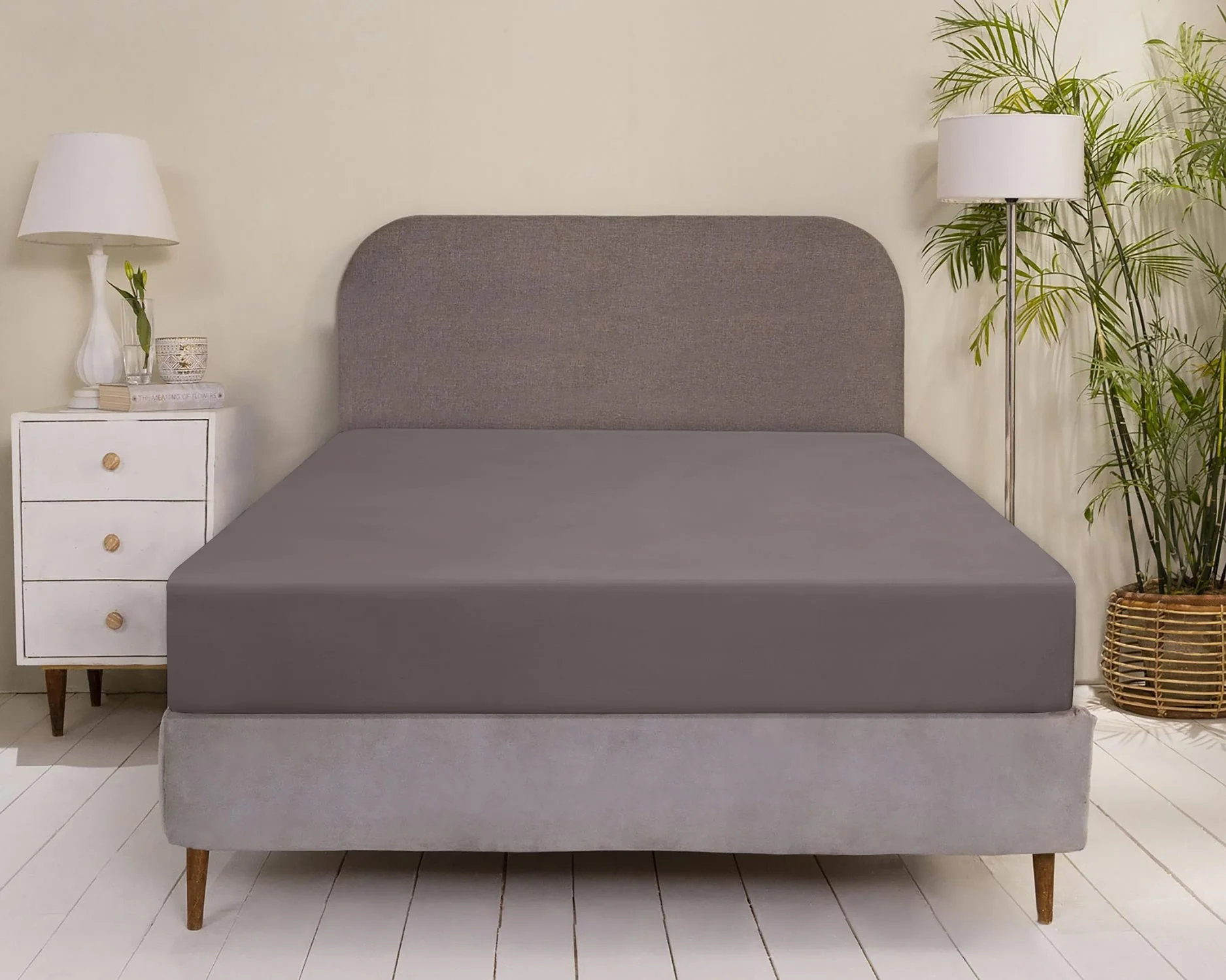 Opal Gray Water Repellent Jersey Fitted Sheet - Image 4