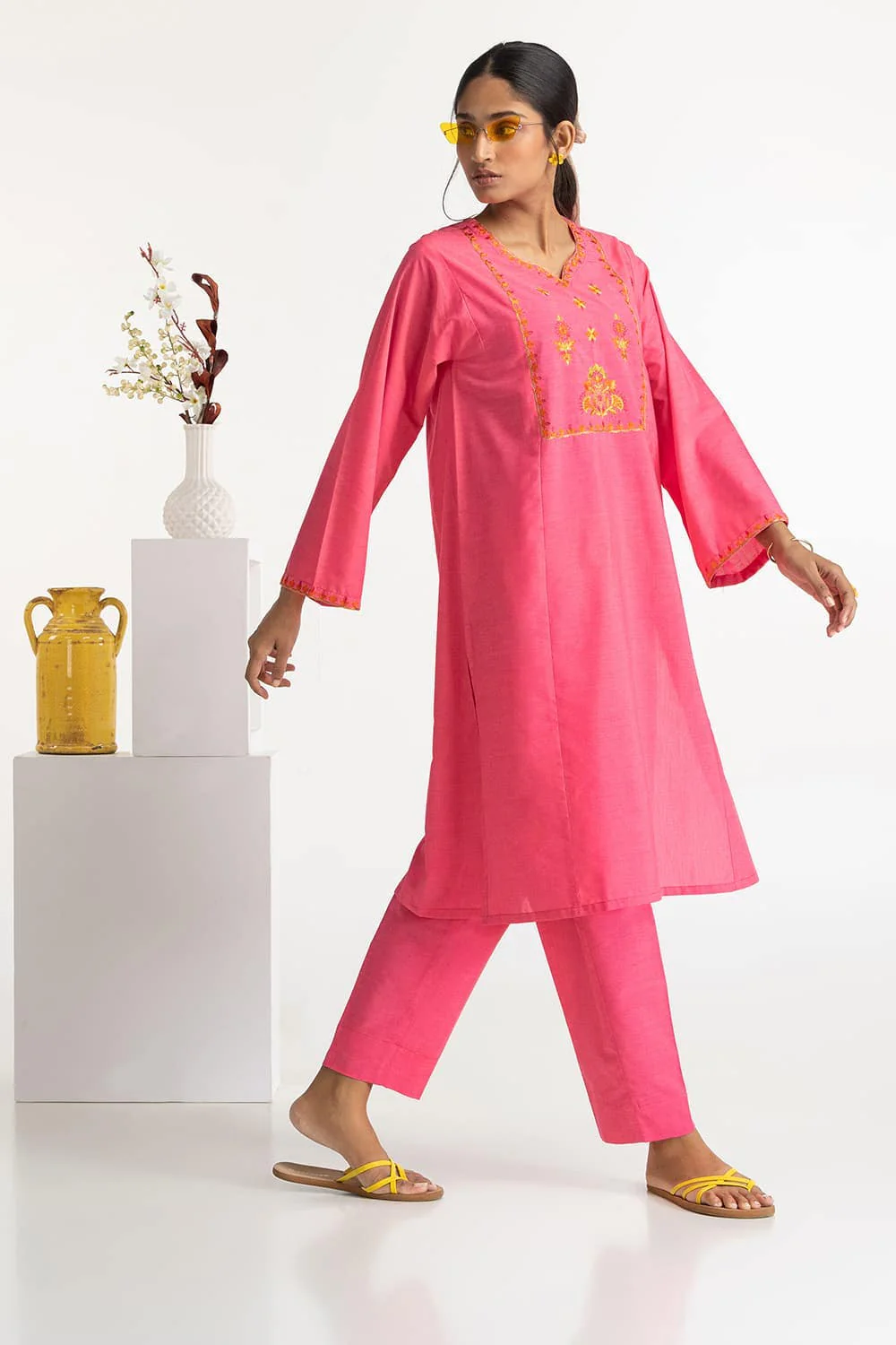 Paper Cotton Embroidered Co-Ord Set - Image 3
