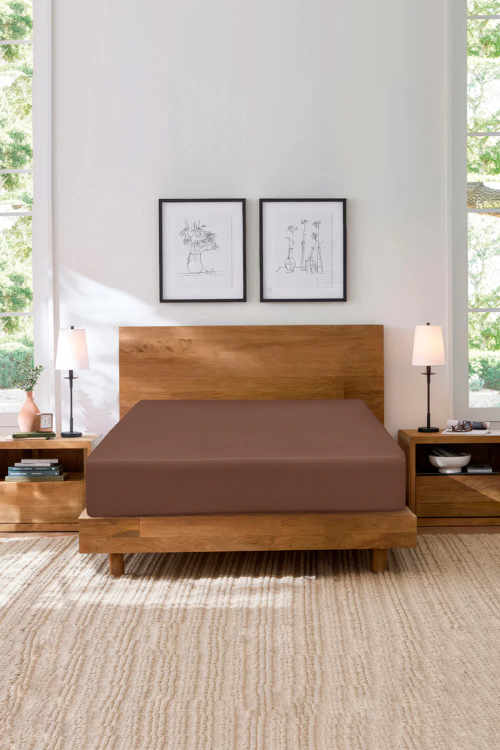 Pine Cone Water Repellent Jersey Fitted Sheet - Image 2