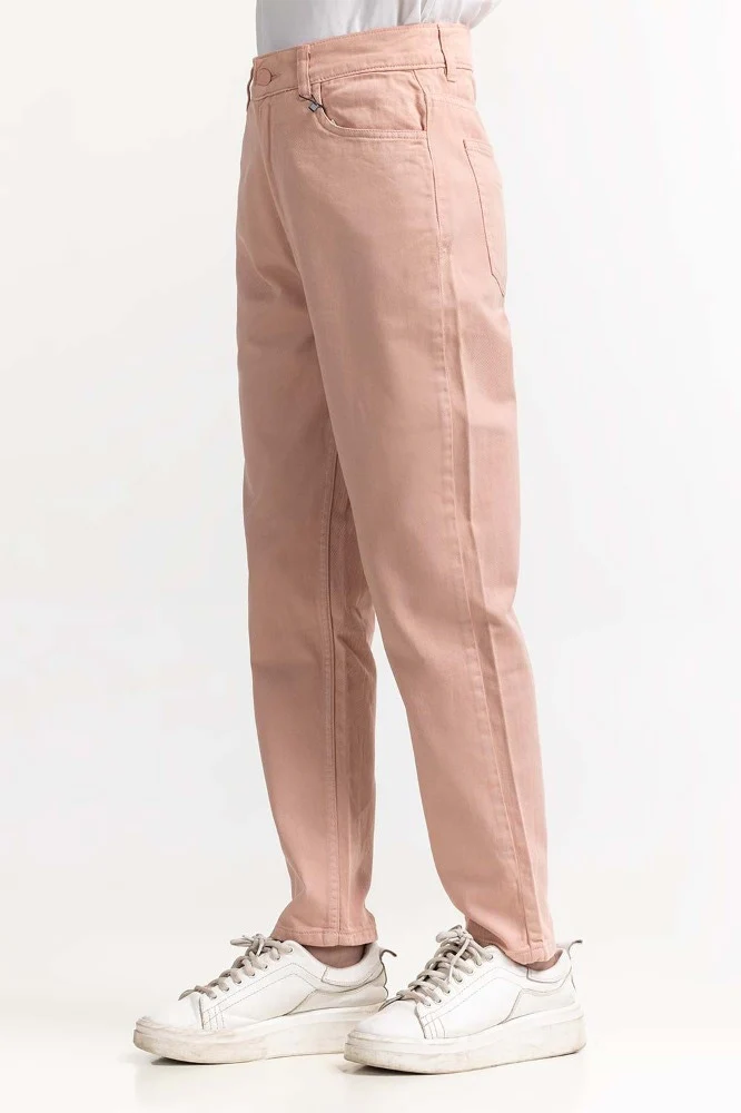 Pink Basic Non Denim Jeans - Image 2