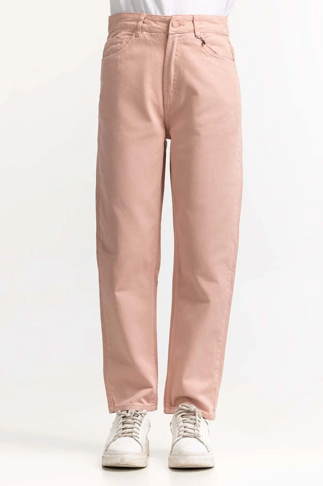 Pink Basic Non Denim Jeans - Image 4