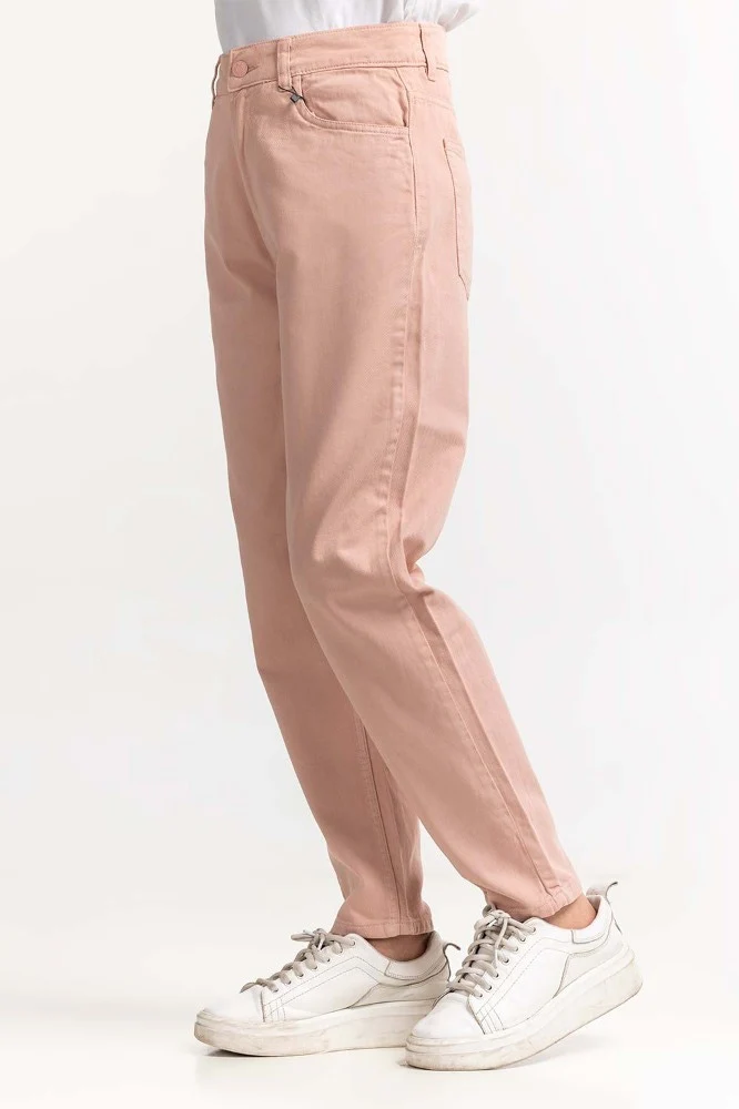Pink Basic Non Denim Jeans - Image 5