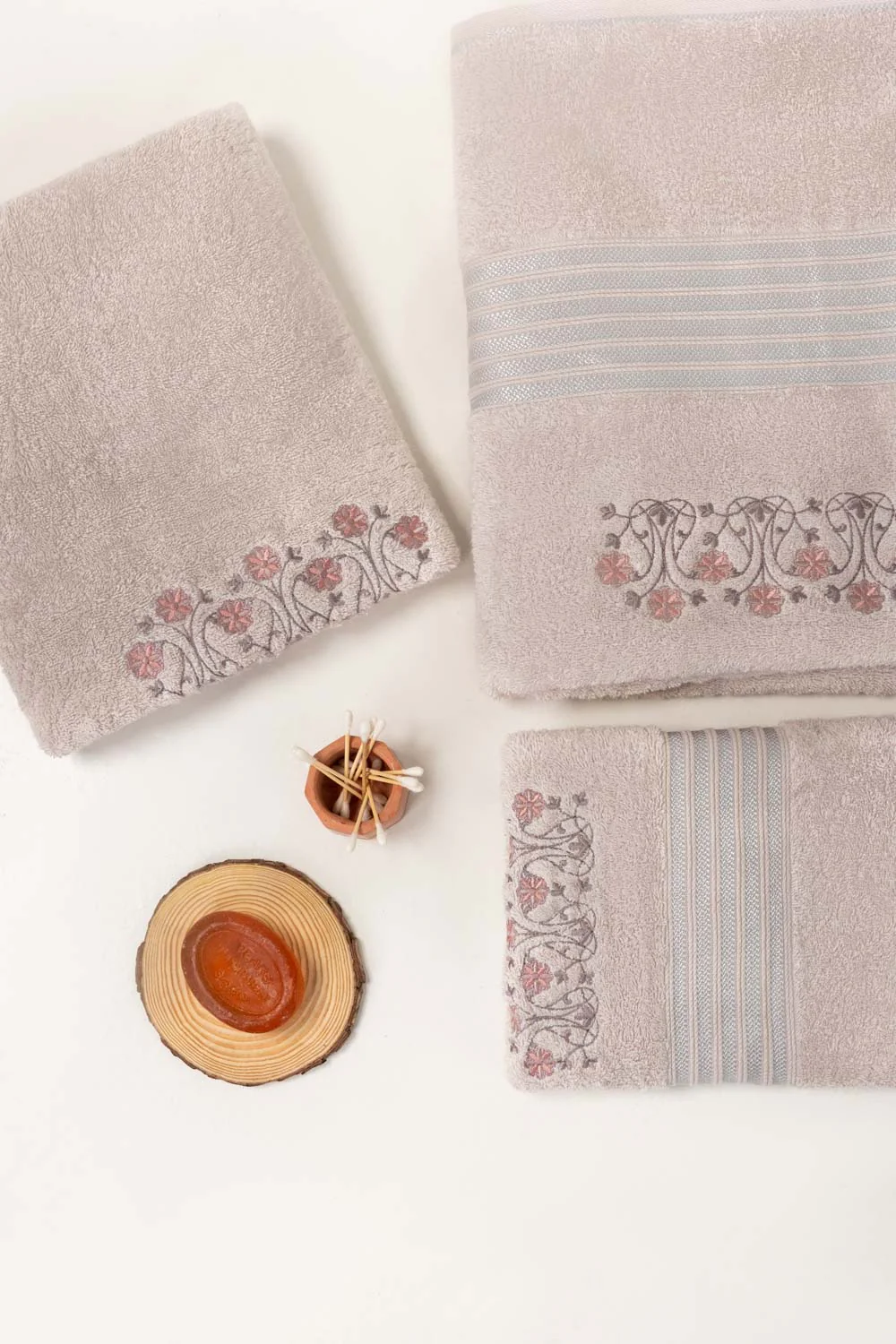 Pink Dust Embroidered Towel - Image 3