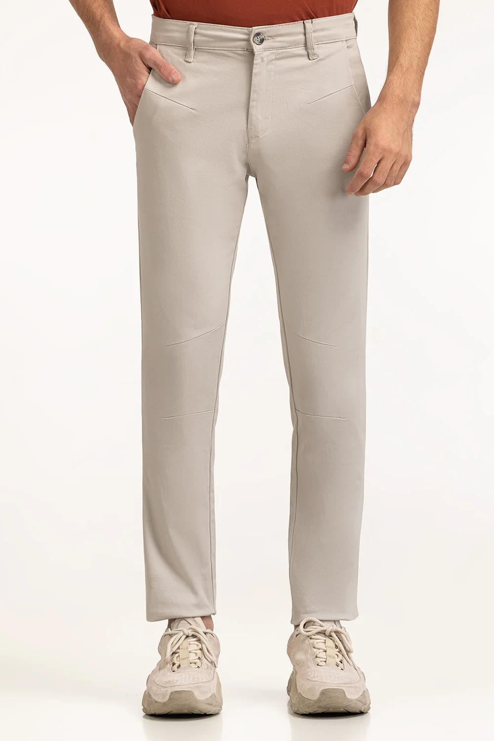 Plain Dyed Khaki Pants