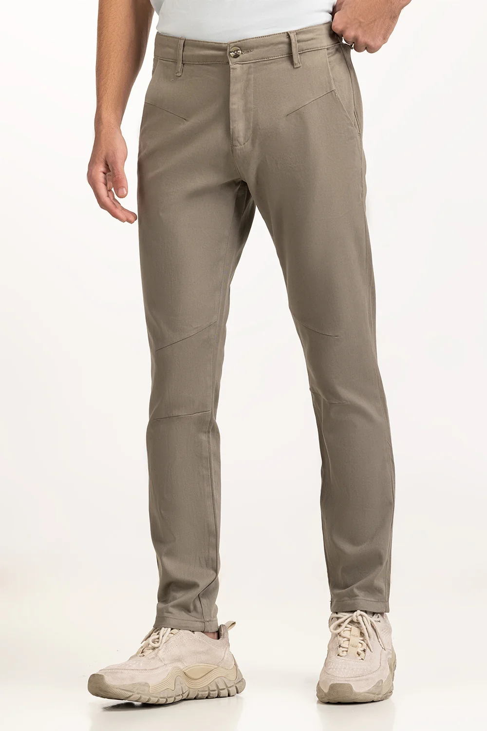 Plain Dyed Khaki Pants - Image 3