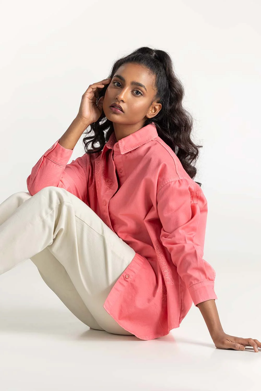 Plumra Pink Non Denim Shirt - Image 3