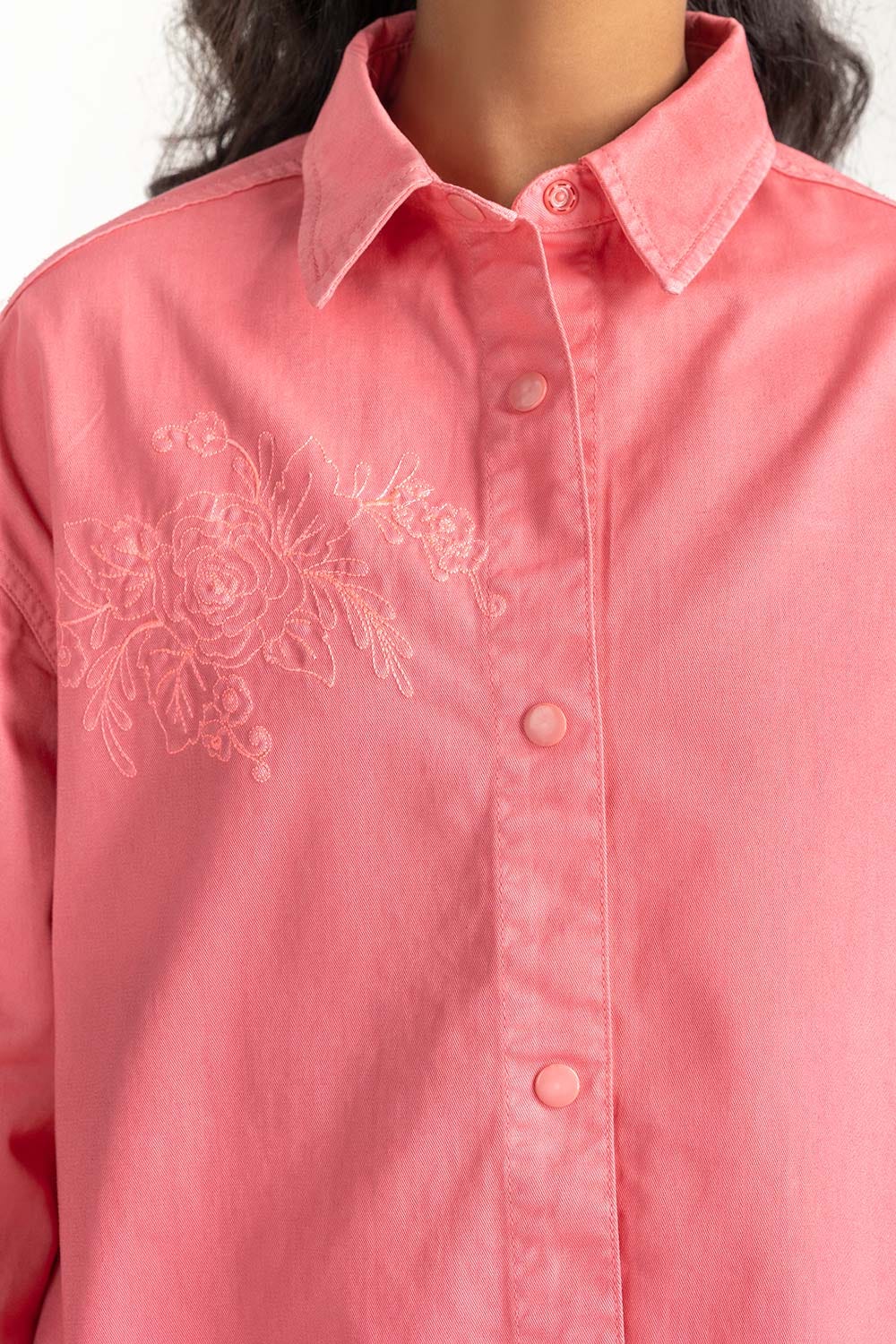 Plumra Pink Non Denim Shirt - Image 4