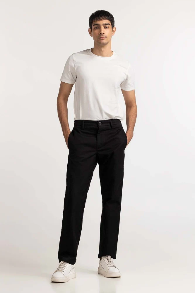 Plush Black Basic Khaki Pant - Image 5