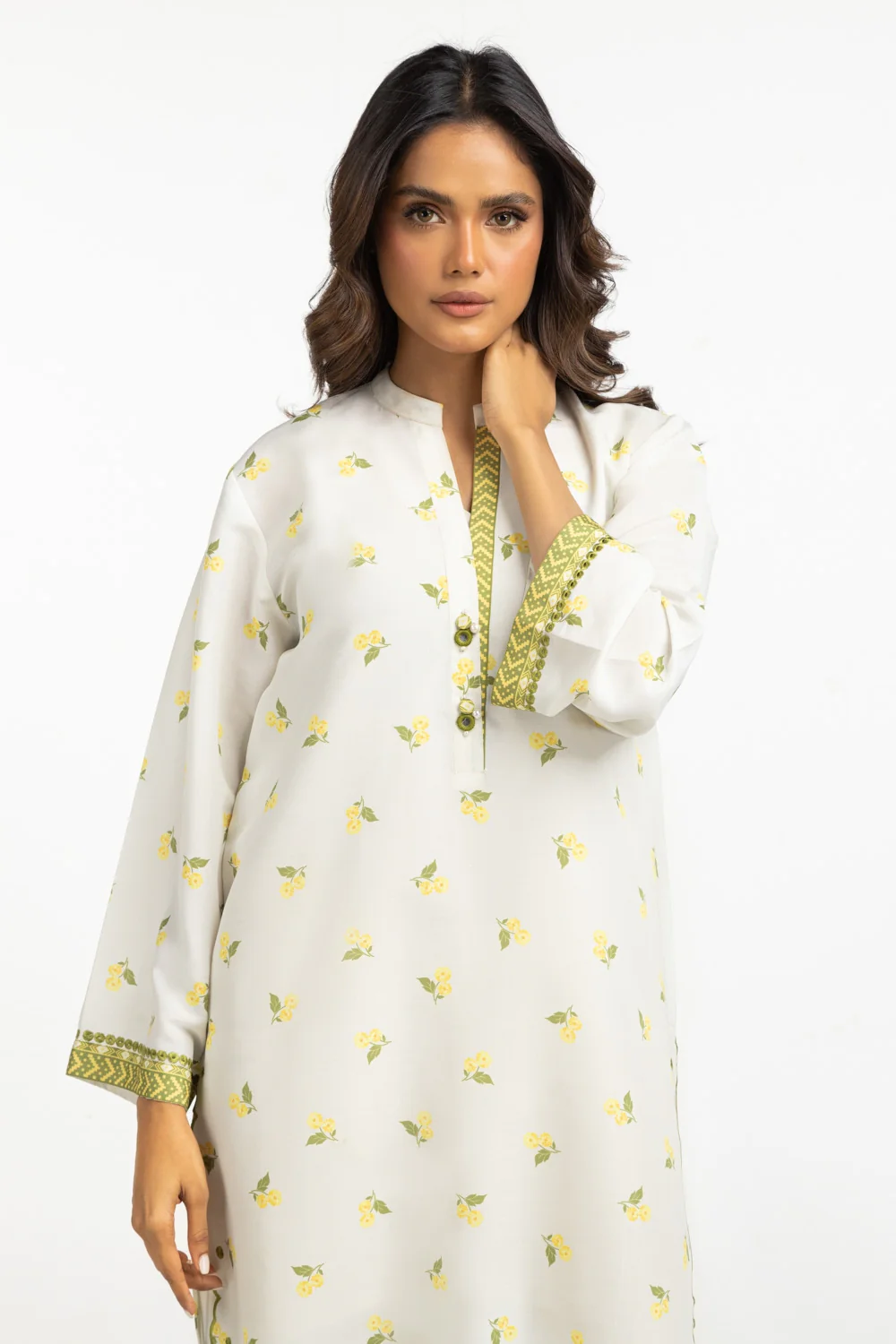 Poly Cambric Printed With Embroidered Co-Ord Set - Image 4
