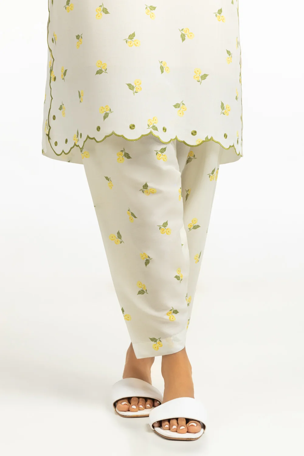 Poly Cambric Printed With Embroidered Co-Ord Set - Image 7
