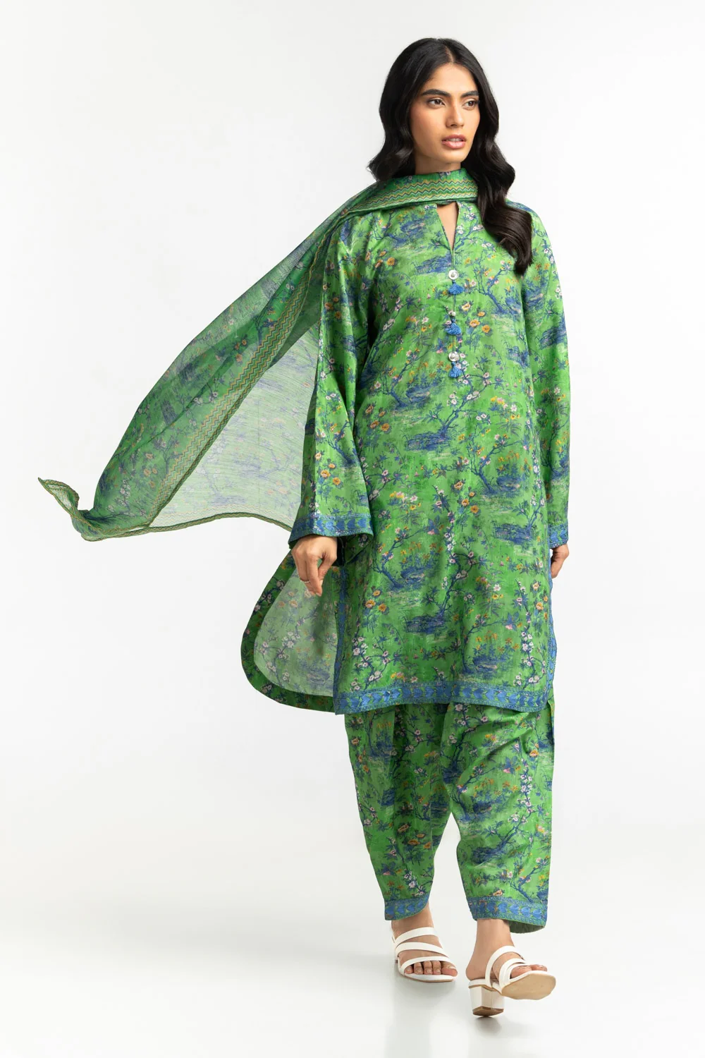 Poly Munar Printed Dupatta IPD-44568 - Image 3