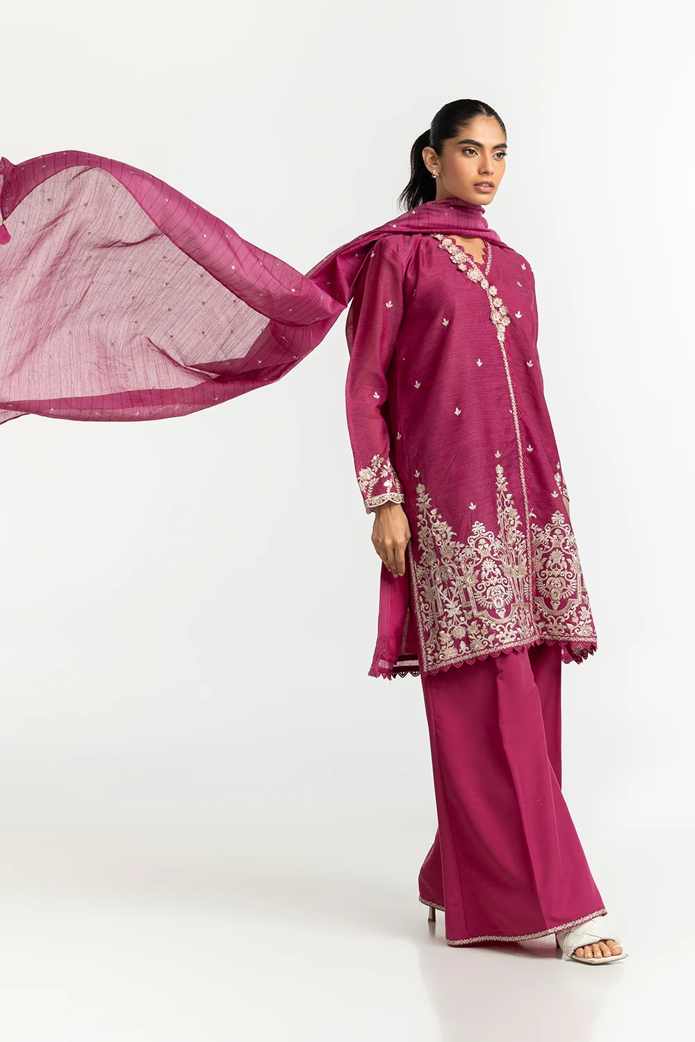 Poly Net Burnout Dupatta - Image 4