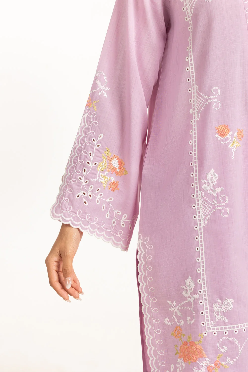 Poly Slub Embroidered Co-Ord Set - Image 4