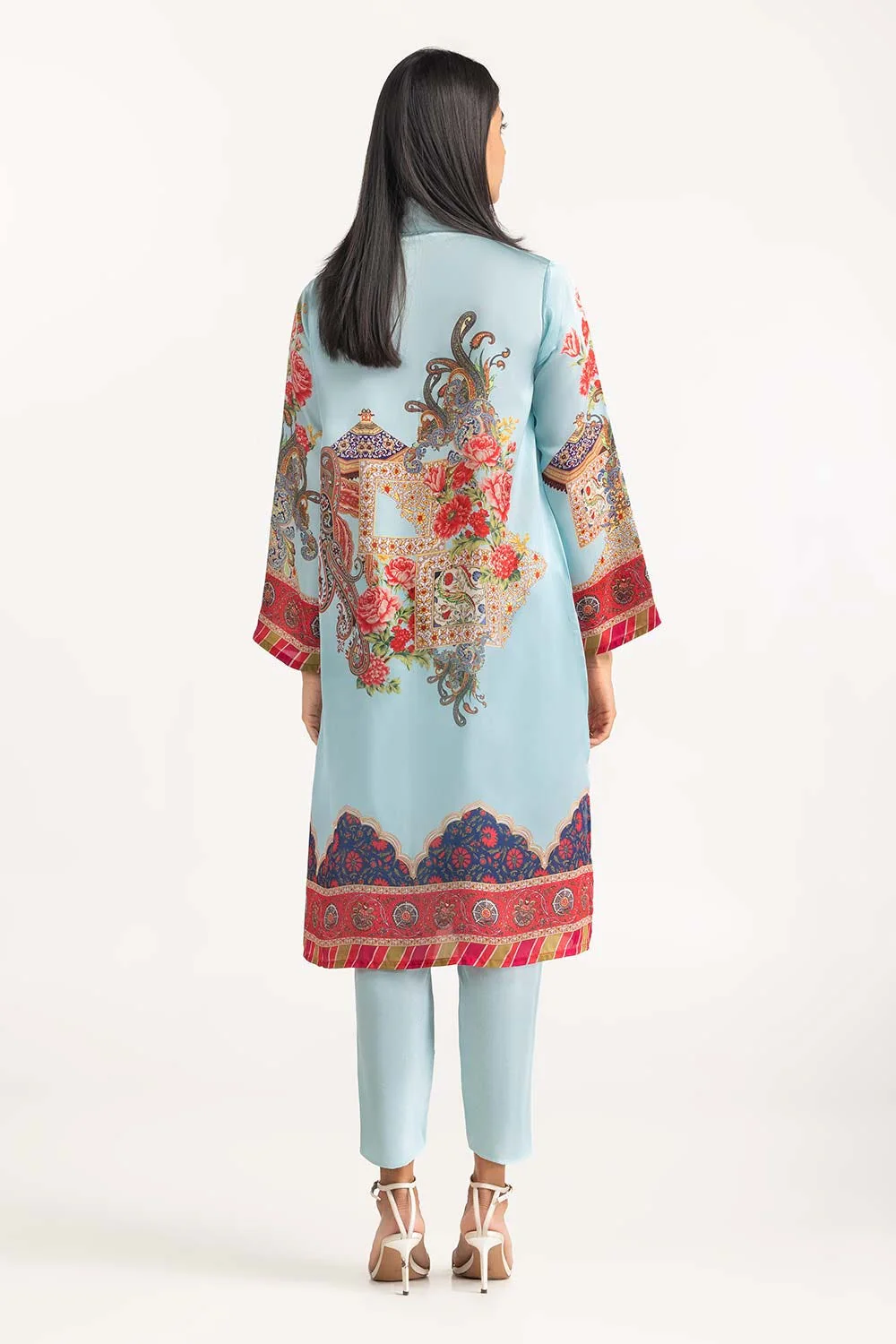 Printed Silk Embellished Kurti - Image 4