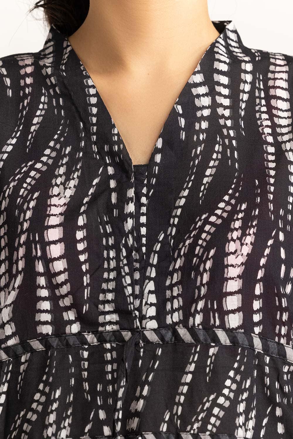 Printed V-Neck Dress - Image 2