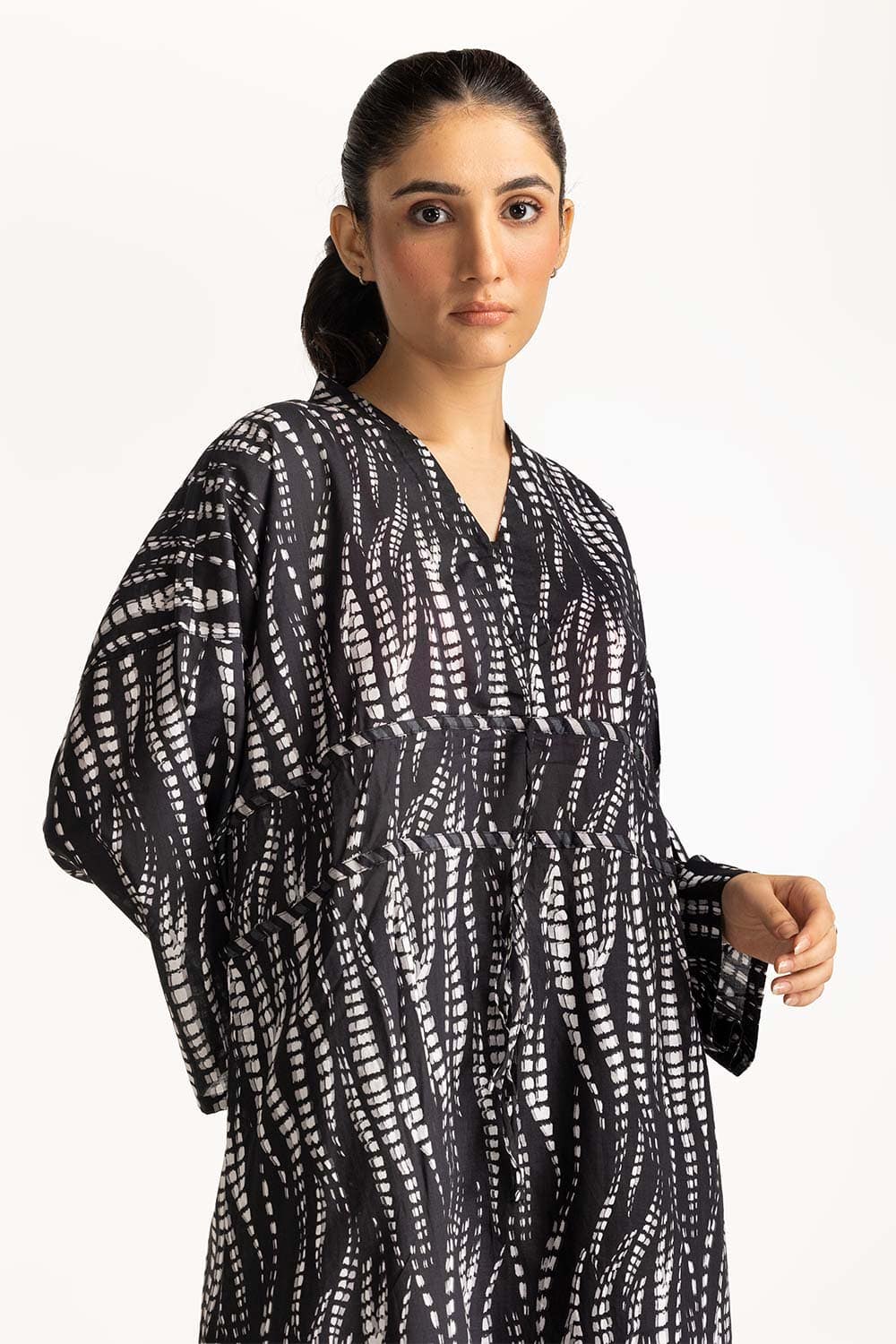 Printed V-Neck Dress - Image 3