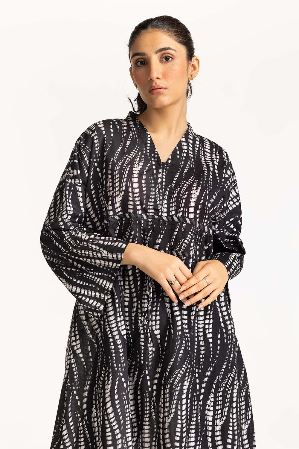 Printed V-Neck Dress - Image 4
