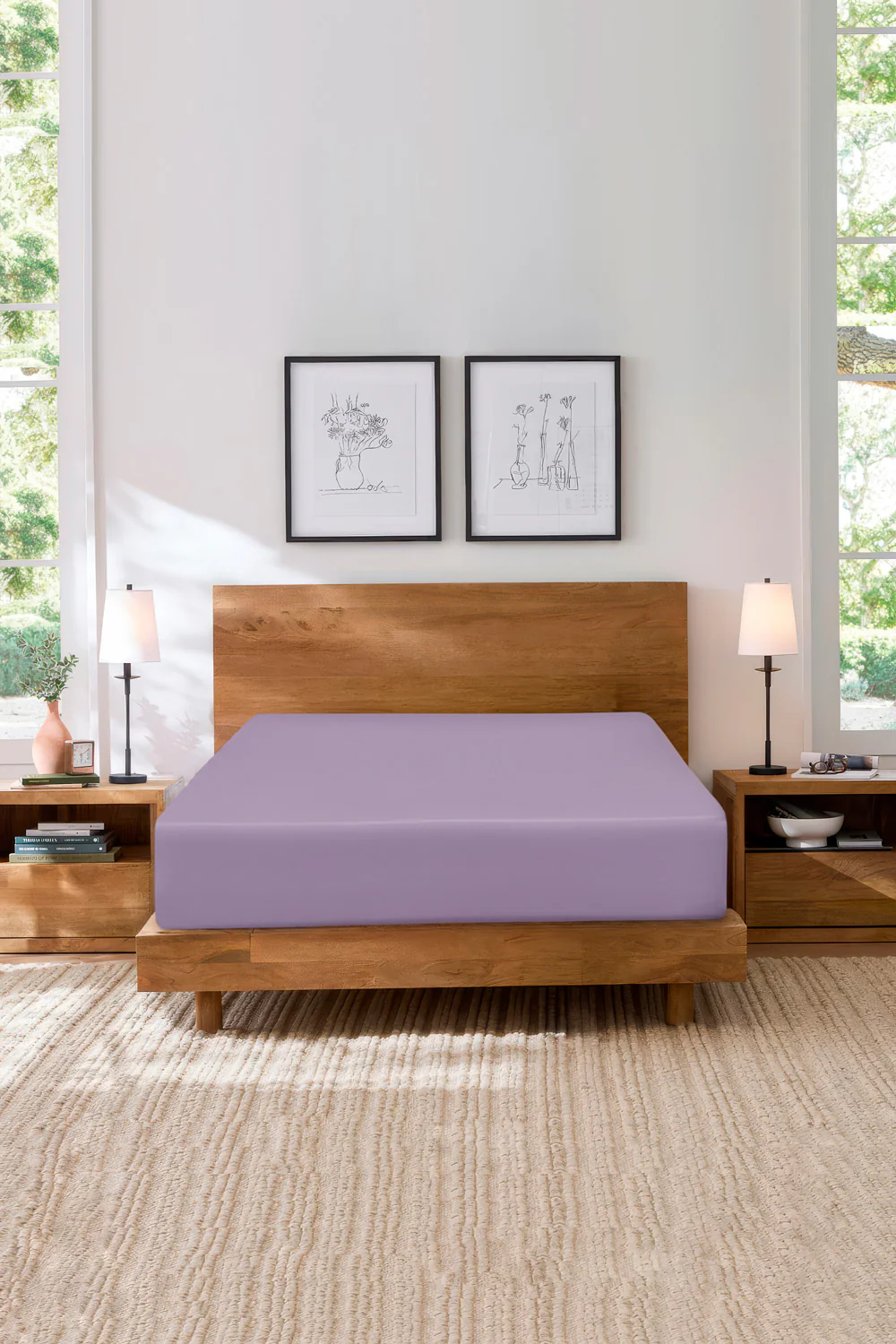 Purple Dove Water Repellent Jersey Fitted Sheet - Image 2