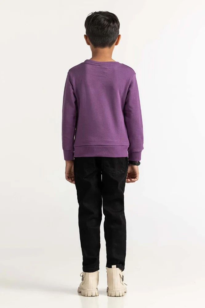 Purple Printed Sweatshirt - Image 3